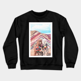 Llama Rainbow Mountain, Peru Crewneck Sweatshirt